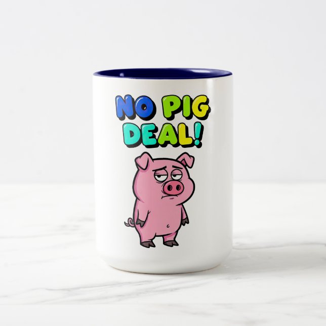 Caneca De Café Em Dois Tons No Pig Deal Wordplay (Centro)