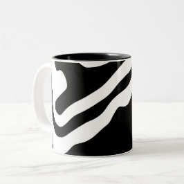 Caneca De Café Em Dois Tons No Profundo: Abstrato preto e branco
