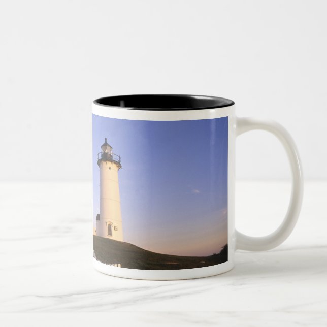 Caneca De Café Em Dois Tons Nobska Lighthouse, Woods Hole, Massachusetts (Direita)