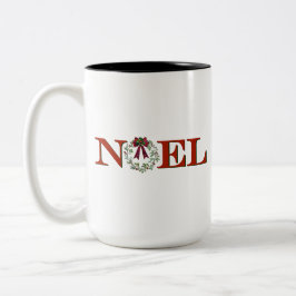 Caneca De Café Em Dois Tons Noel com coroa