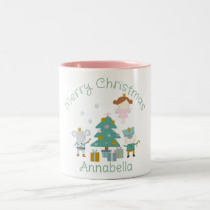 Caneca De Café Em Dois Tons Noel Esmagador de Nozes com Nome Personalizado Fof