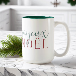 Caneca De Café Em Dois Tons Noel Holiday do Joyeux