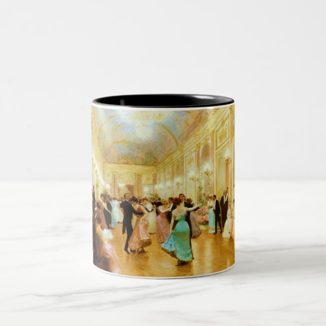 Caneca De Café Em Dois Tons Noite Elegante (Dançando na Bola do Palácio) (Centro)