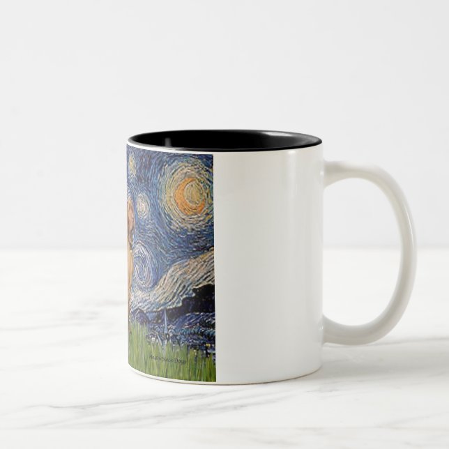 Caneca De Café Em Dois Tons Noite Estrelada - -Viszla 2 (Direita)