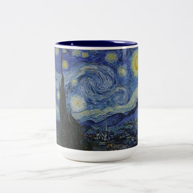 Caneca De Café Em Dois Tons Noite estrelado de Van Gogh (Centro)