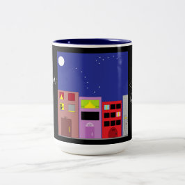 Caneca De Café Em Dois Tons Noite na cidade