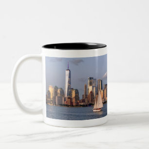 Caneca De Café Em Dois Tons Noite Skyline Lower Manhattan.JPEG