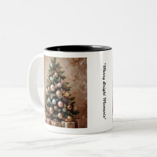 Caneca De Café Em Dois Tons "Noites de Ouro festivo"