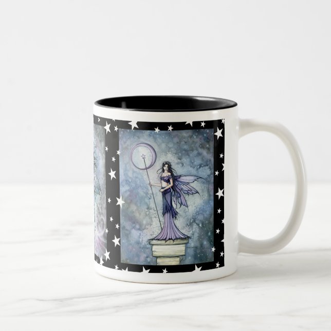 Caneca De Café Em Dois Tons Noites Fairies Trio Coffee Mug de Molly Harrison (Direita)