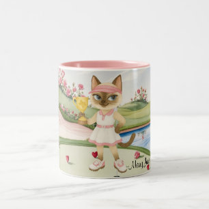 Caneca De Café Em Dois Tons Noiva de Bacharelado Feminino Temática de Golfista
