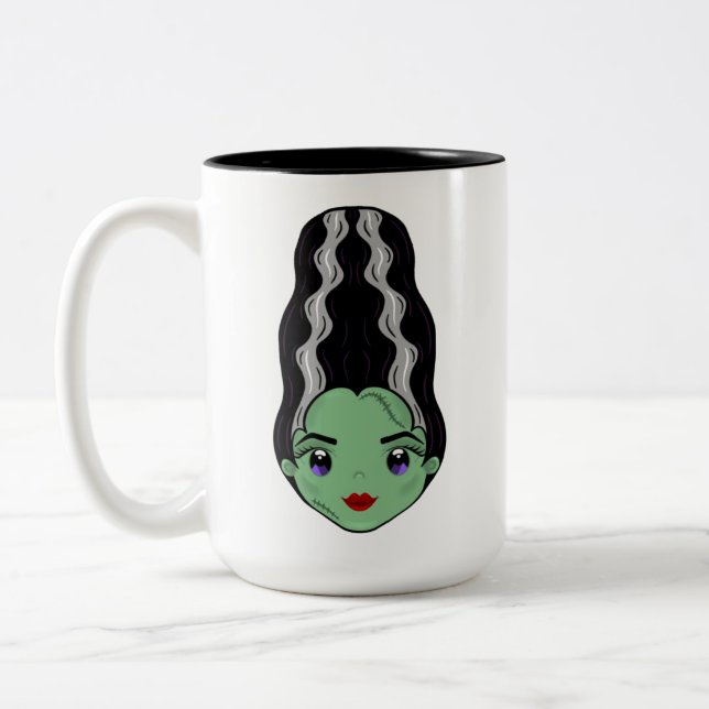 Caneca De Café Em Dois Tons Noiva de Frankenstein Broody Mug (Esquerda)