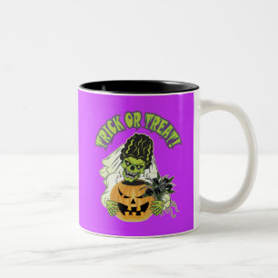 Caneca De Café Em Dois Tons Noiva de Frankenstein Skull