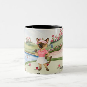 Caneca De Café Em Dois Tons Noiva de solteira mulher tema golfista Amantes de
