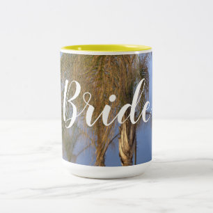 Caneca De Café Em Dois Tons Noiva Palm Trees Casando Mugs
