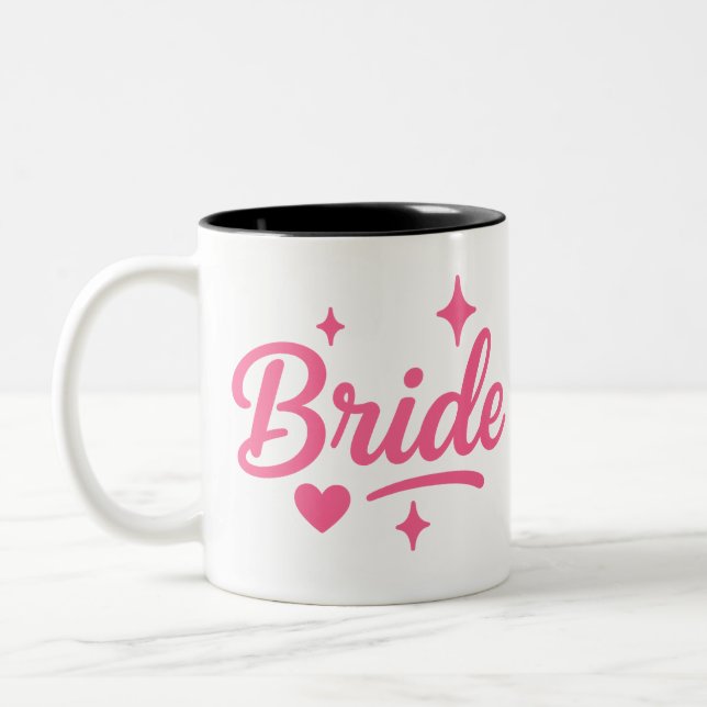 Caneca De Café Em Dois Tons Noivo Neon Pink (Esquerda)