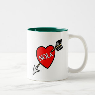 Caneca De Café Em Dois Tons NOLa Heart