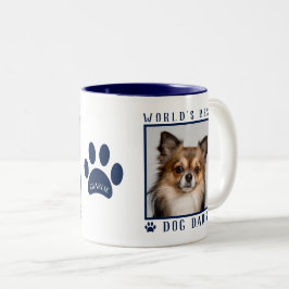 Caneca De Café Em Dois Tons Nome da Foto do Melhor Pai de Cachorro do Mundo Im