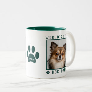 Caneca De Café Em Dois Tons Nome da Foto do Melhor Pai de Cachorro do Mundo Im