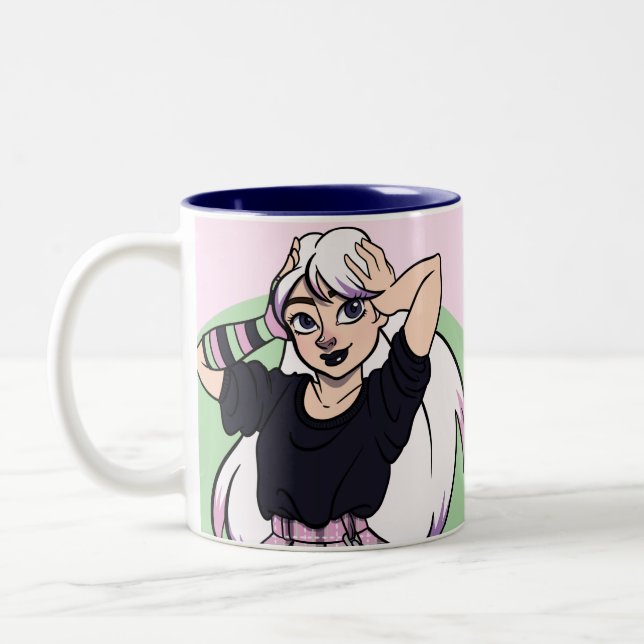 Caneca De Café Em Dois Tons Nome da Menina de Animação Bestial (Esquerda)