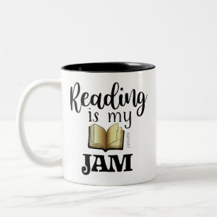 Caneca De Café Em Dois Tons Nome de Amante de Livros Leitura É Minha Paixão