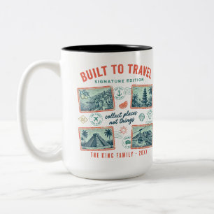 Caneca De Café Em Dois Tons Nome de Família Personalizado Férias