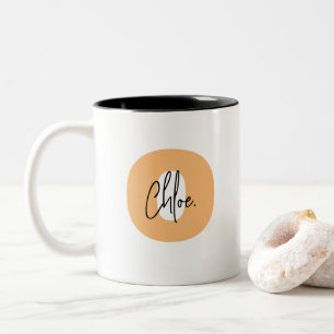 Caneca De Café Em Dois Tons Nome de inicial minúscula laranja