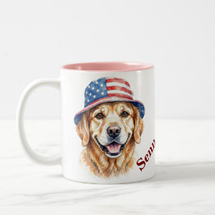 Caneca De Café Em Dois Tons Nome de tipografia moderna simples e legal para pe