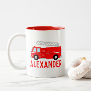 Caneca De Café Em Dois Tons Nome do Caminhão de Bombeiros