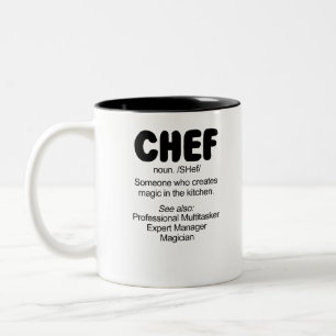 Caneca De Café Em Dois Tons Nome do chef. /SHef/ Alguém Que Cria Mágica