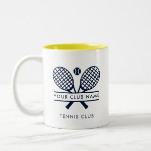 Caneca De Café Em Dois Tons Nome do Clube de Tênis Elegante Moderno