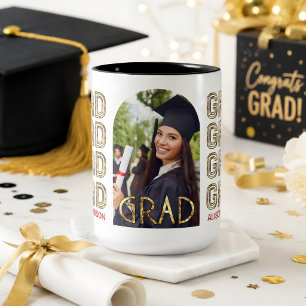 Caneca De Café Em Dois Tons Nome do Formando Dourado personalizado e oferta de