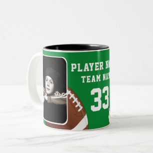 Caneca De Café Em Dois Tons Nome do Jogador de Futebol Número Equipe 2 Fotos