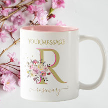 Nome do Monograma Personalizado, Dourado, Floral E