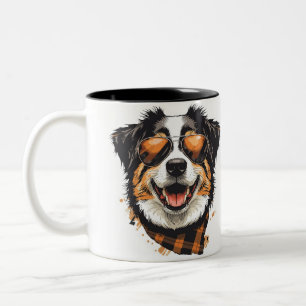 Caneca De Café Em Dois Tons Nome e Foto de Tipografia Moderna Simples e Legal