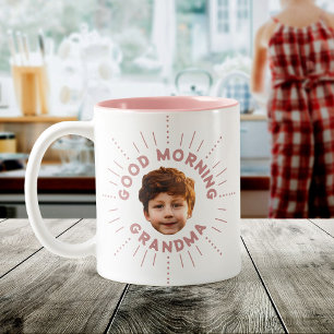 Caneca De Café Em Dois Tons Nome e foto personalizados - Estilo retrorativo, C