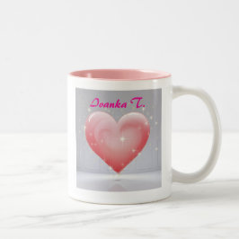 Caneca De Café Em Dois Tons Nome e foto personalizados para oferta