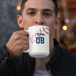 Caneca De Café Em Dois Tons Nome e Número do Baseball Personalizados