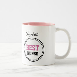 Caneca De Café Em Dois Tons Nome feito sob encomenda V02EN do melhor círculo