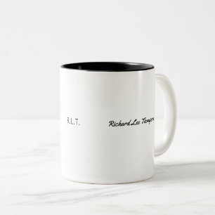 Caneca De Café Em Dois Tons nome minimalista & estilo moderno b/w das iniciais