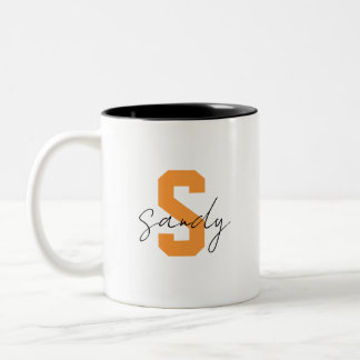 Caneca De Café Em Dois Tons Nome monograma 