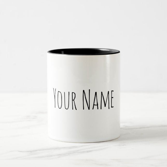 Caneca De Café Em Dois Tons Nome personalizado (Centro)