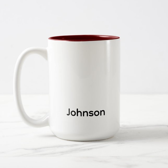 Caneca De Café Em Dois Tons Nome Personalizado (Esquerda)