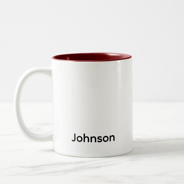 Caneca De Café Em Dois Tons Nome Personalizado (Esquerda)