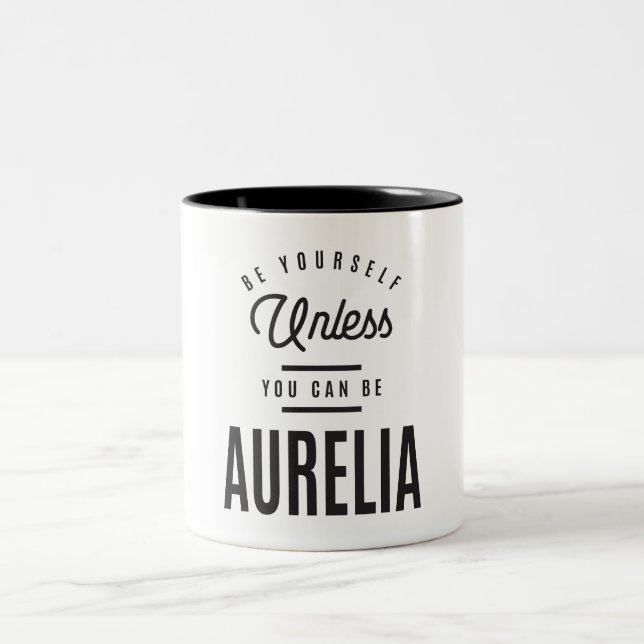 Caneca De Café Em Dois Tons Nome Personalizado Aurelia (Centro)
