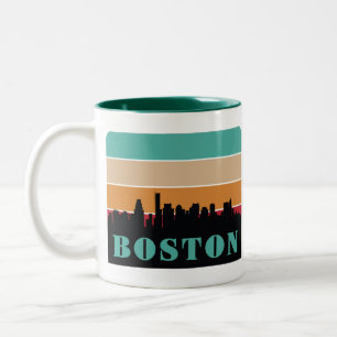 Caneca De Café Em Dois Tons Nome Personalizado Boston Massachusetts