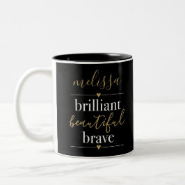 Caneca De Café Em Dois Tons Nome Personalizado Brilhante Belo Bravo