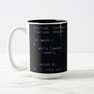 Caneca De Café Em Dois Tons Nome Personalizado Código C++ Desenvolvedor Café P