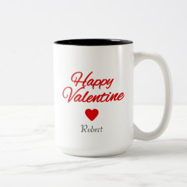 Caneca De Café Em Dois Tons Nome personalizado dia dos namorados