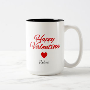 Caneca De Café Em Dois Tons Nome personalizado dia dos namorados 