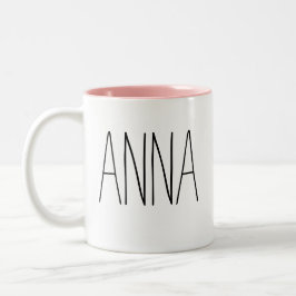 Caneca De Café Em Dois Tons Nome Personalizado do Dia da Galentina